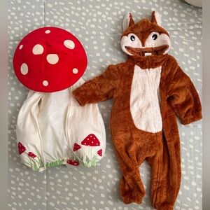 Brown Squirrel Costume and Red Mushroom Outfit